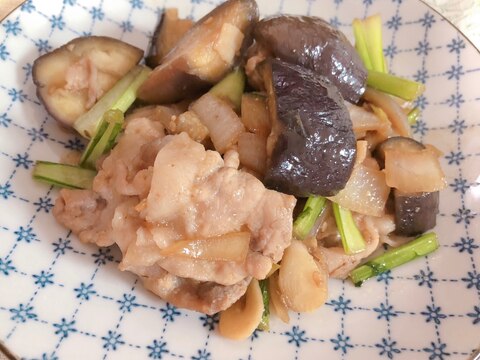 ノンオイル中華！豚バラと茄子の炒め物